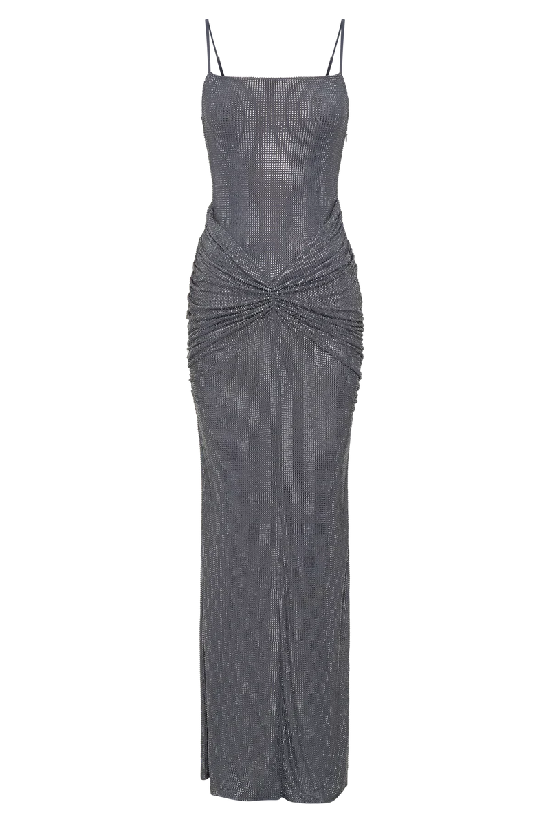 Selena Satin Diamanté Maxi Dress