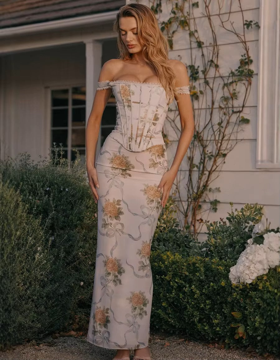 Elowen Floral Corset Maxi Dress