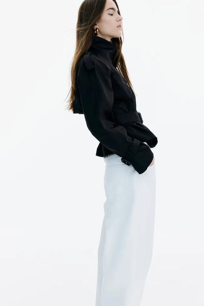 Solenne Cropped Trench Coat