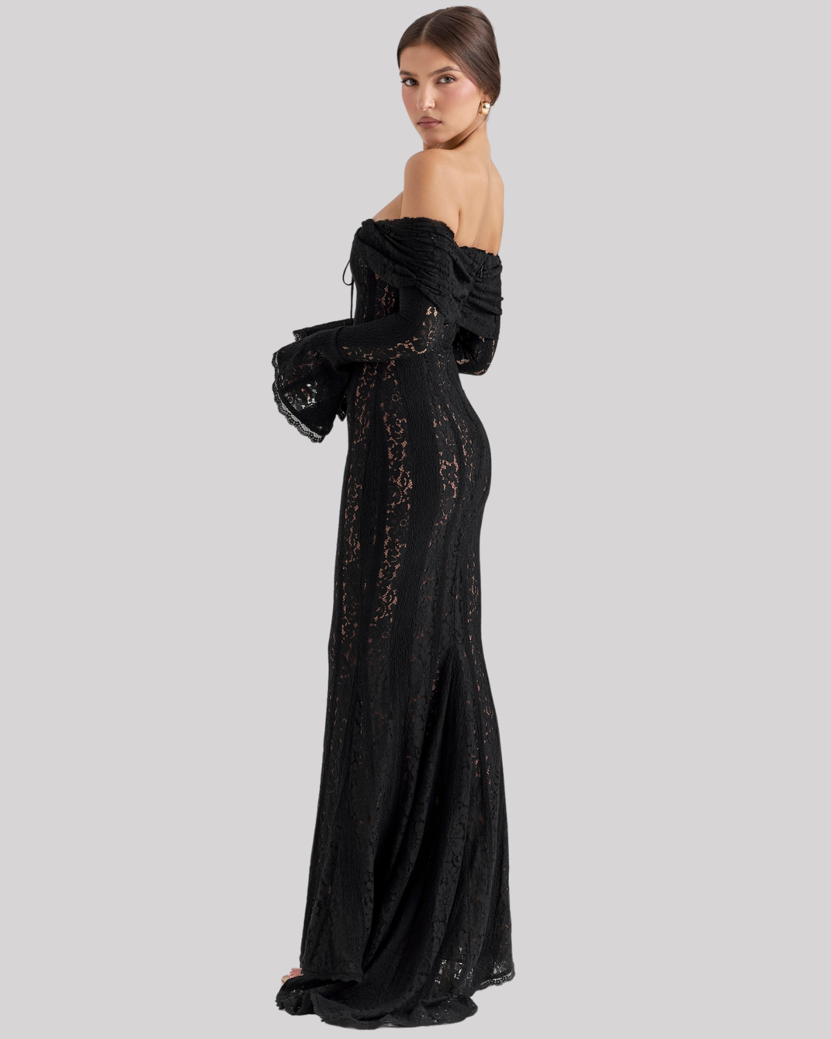 Abito lungo in pizzo Elara 