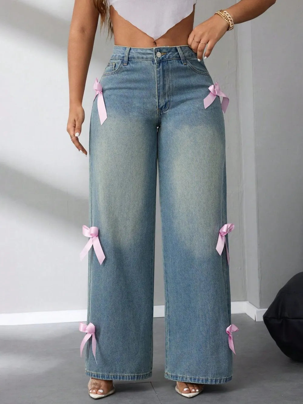 Arlena High-Rise Bow Jeans