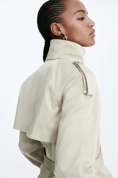 Solenne Cropped Trench Coat