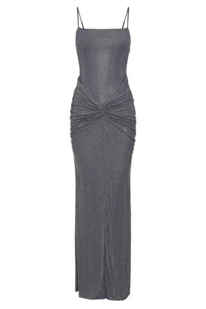 Selena Satin Diamanté Maxi Dress