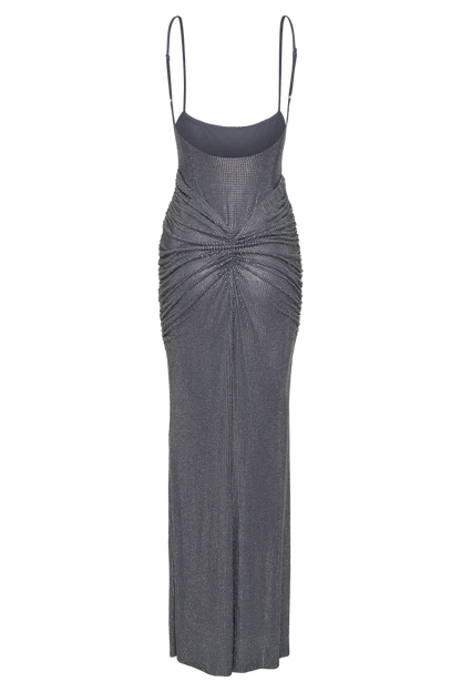 Selena Satin Diamanté Maxi Dress