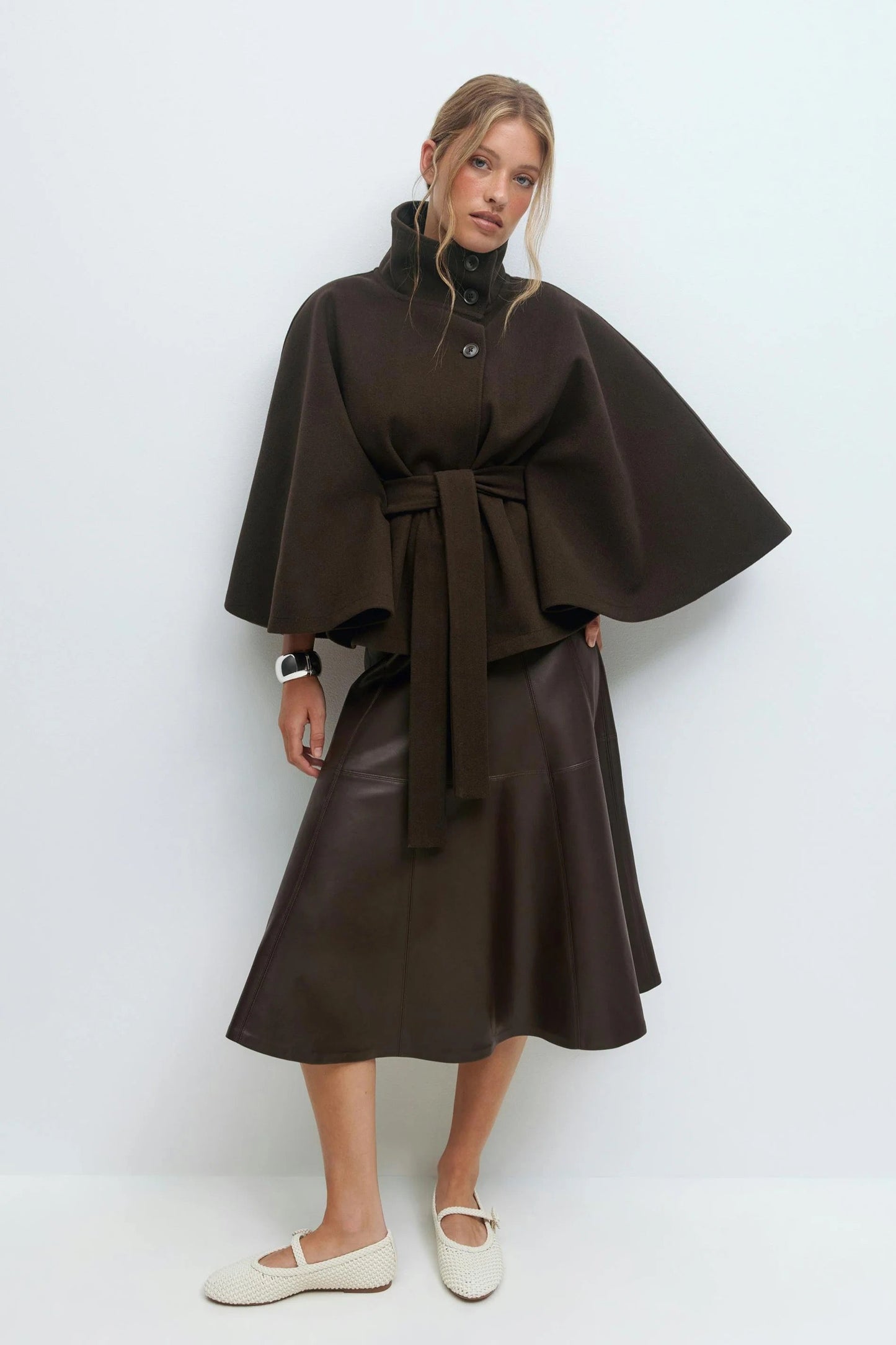 Elowira Belted Cape Coat