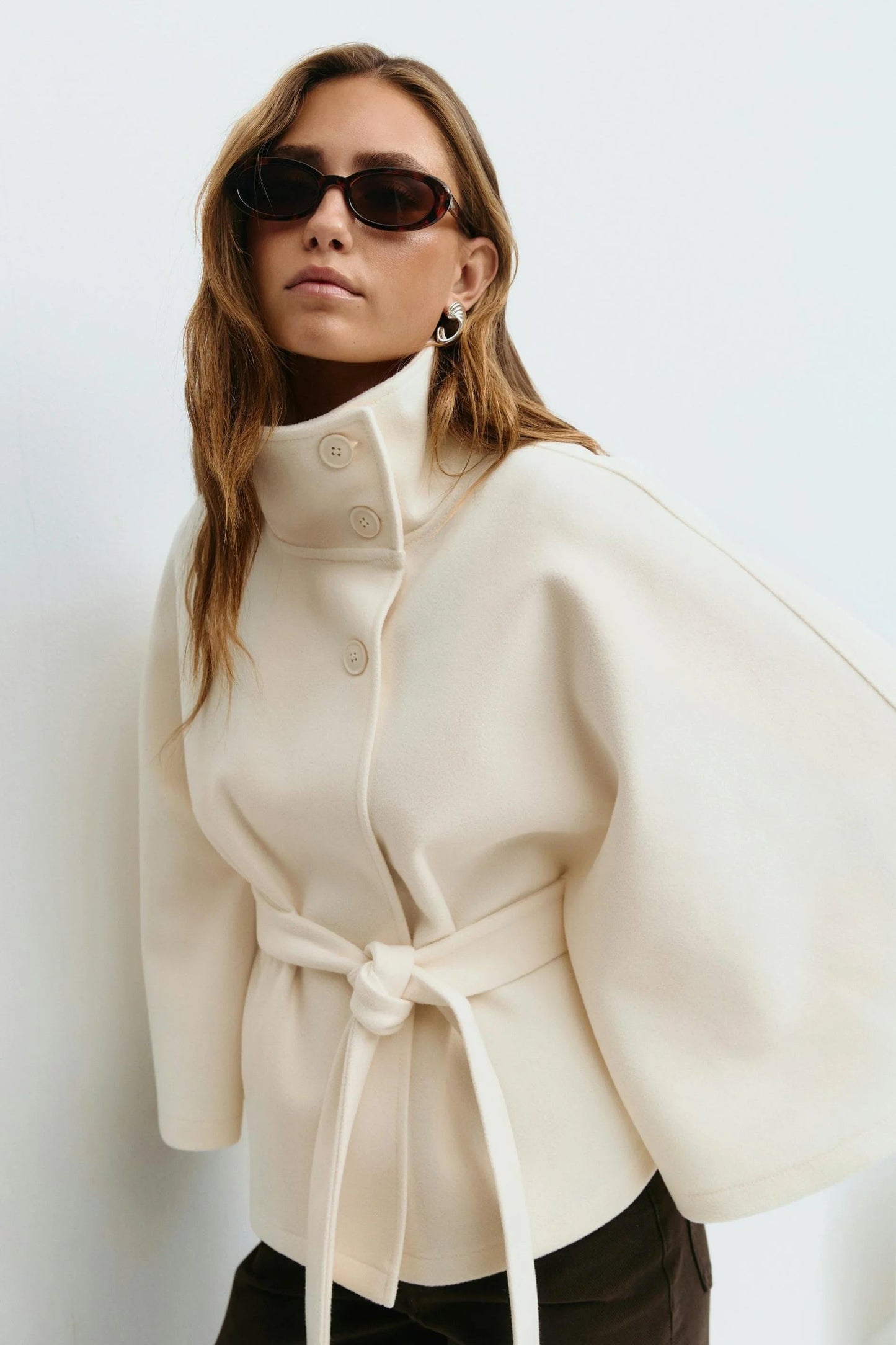 Elowira Belted Cape Coat