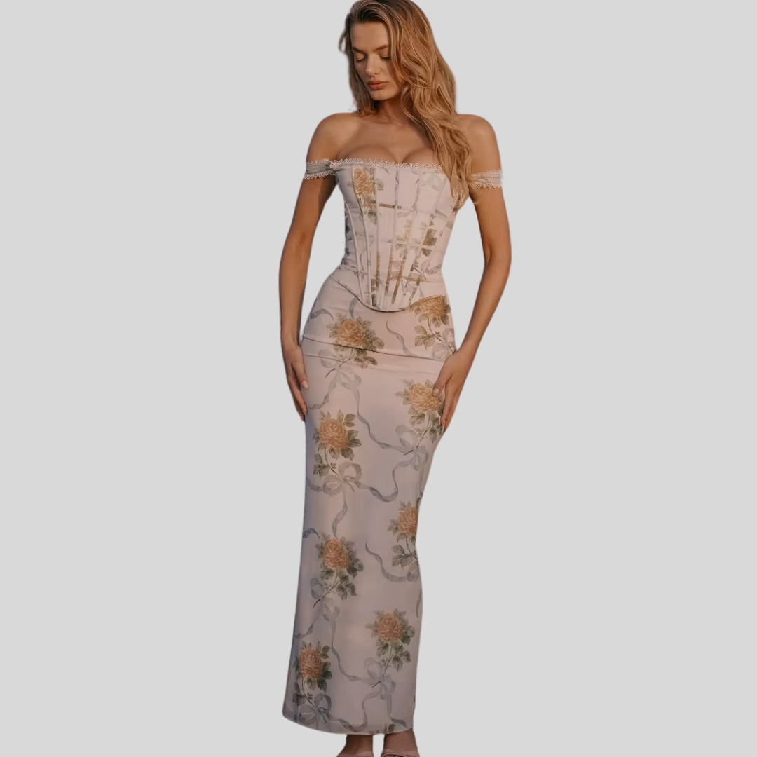 Elowen Floral Corset Maxi Dress