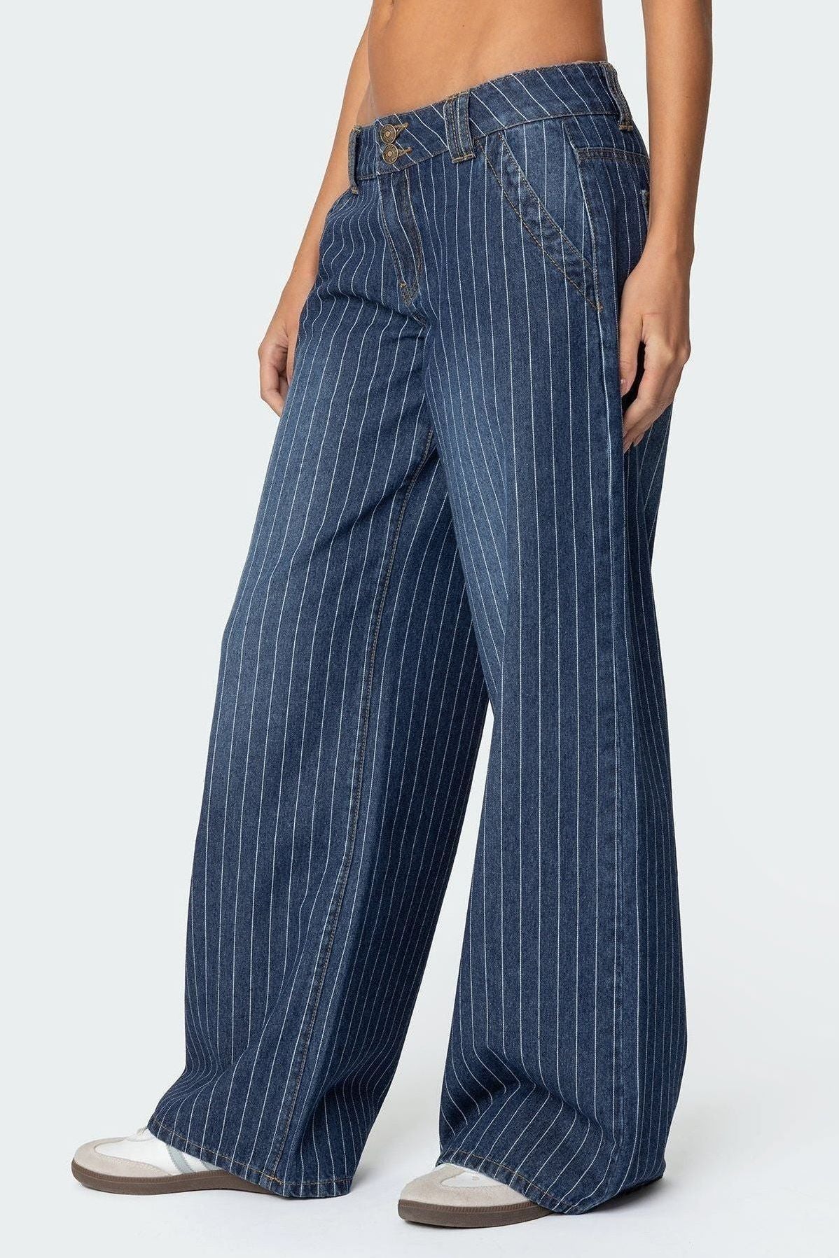 Selestia Striped Low Rise Jeans