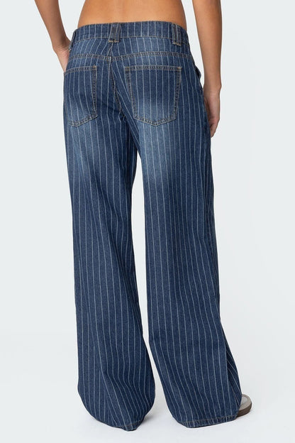 Selestia Striped Low Rise Jeans