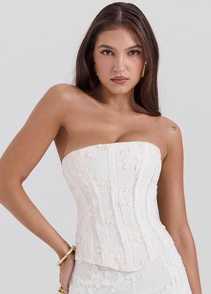 Averine Corset Maxi Skirt Set – Ivory