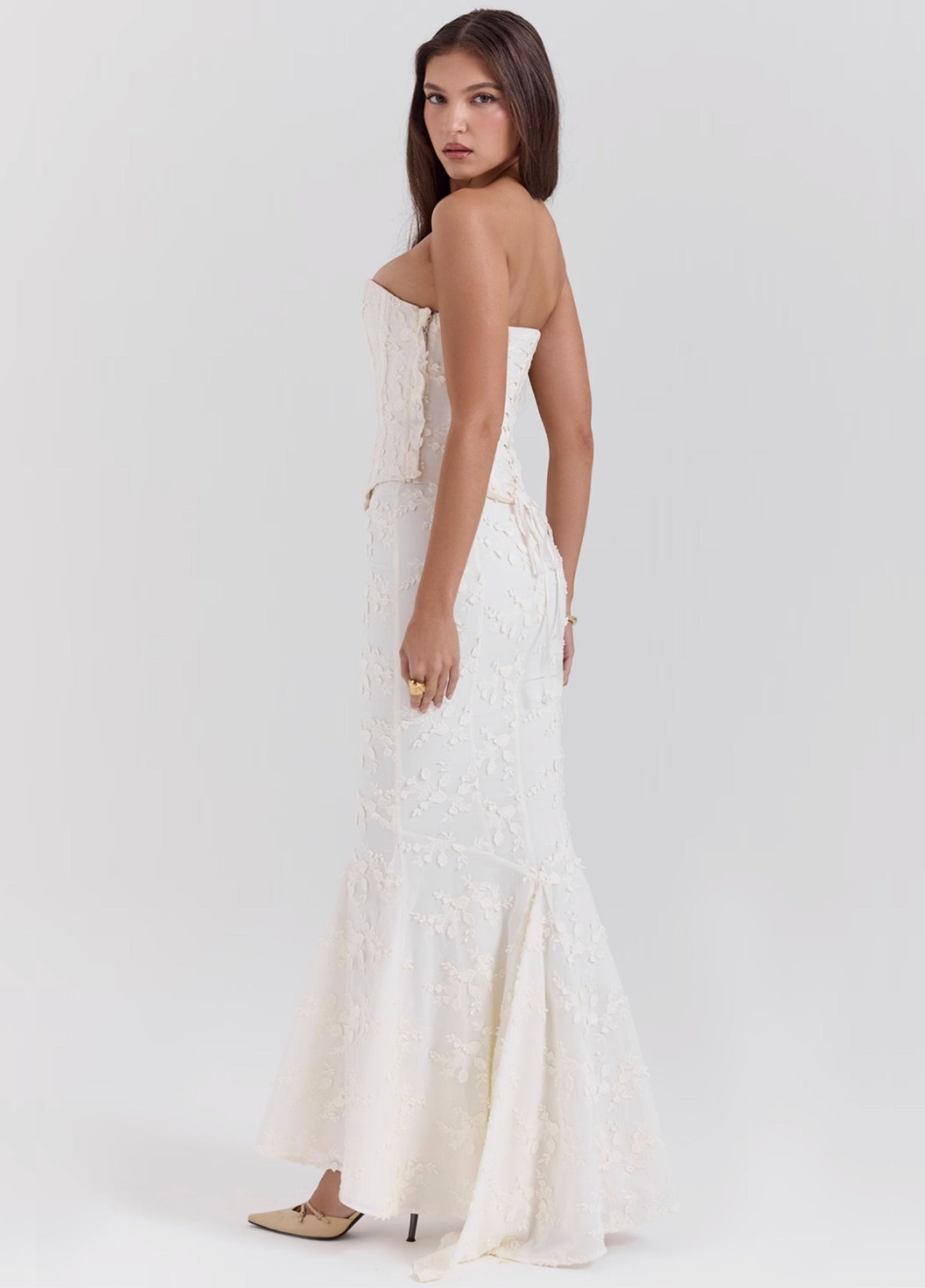 Averine Corset Maxi Skirt Set – Ivory