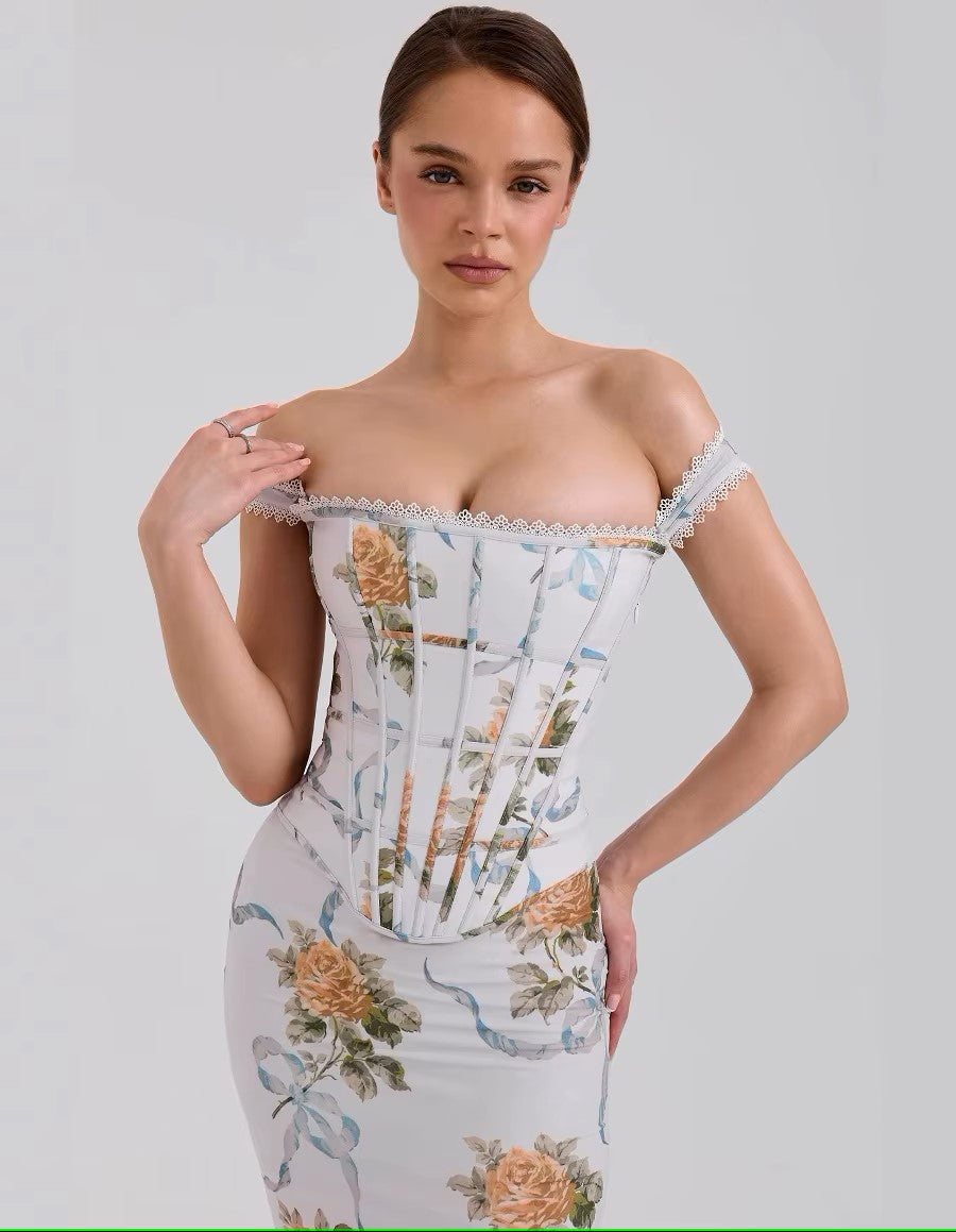 Elowen Floral Corset Maxi Dress