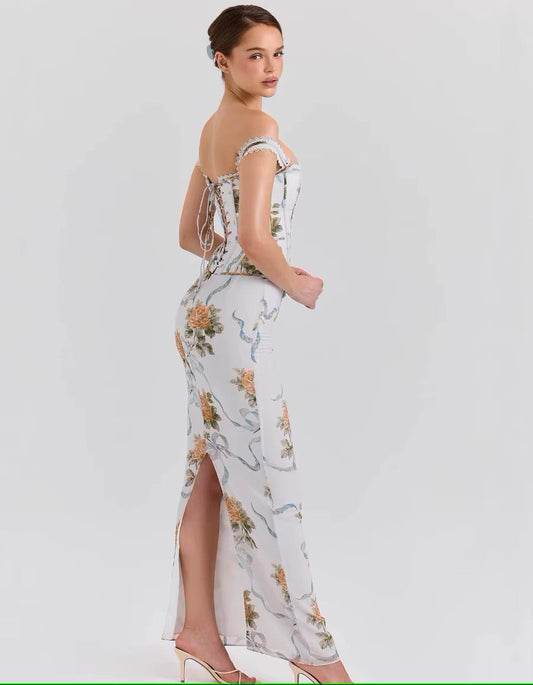 Elowen Floral Corset Maxi Dress
