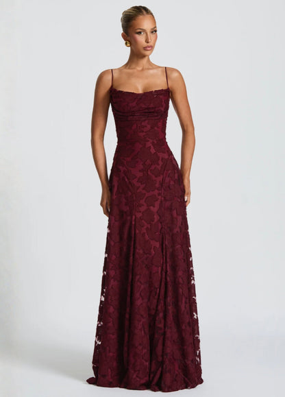Melisandre Wine Maxi Dress