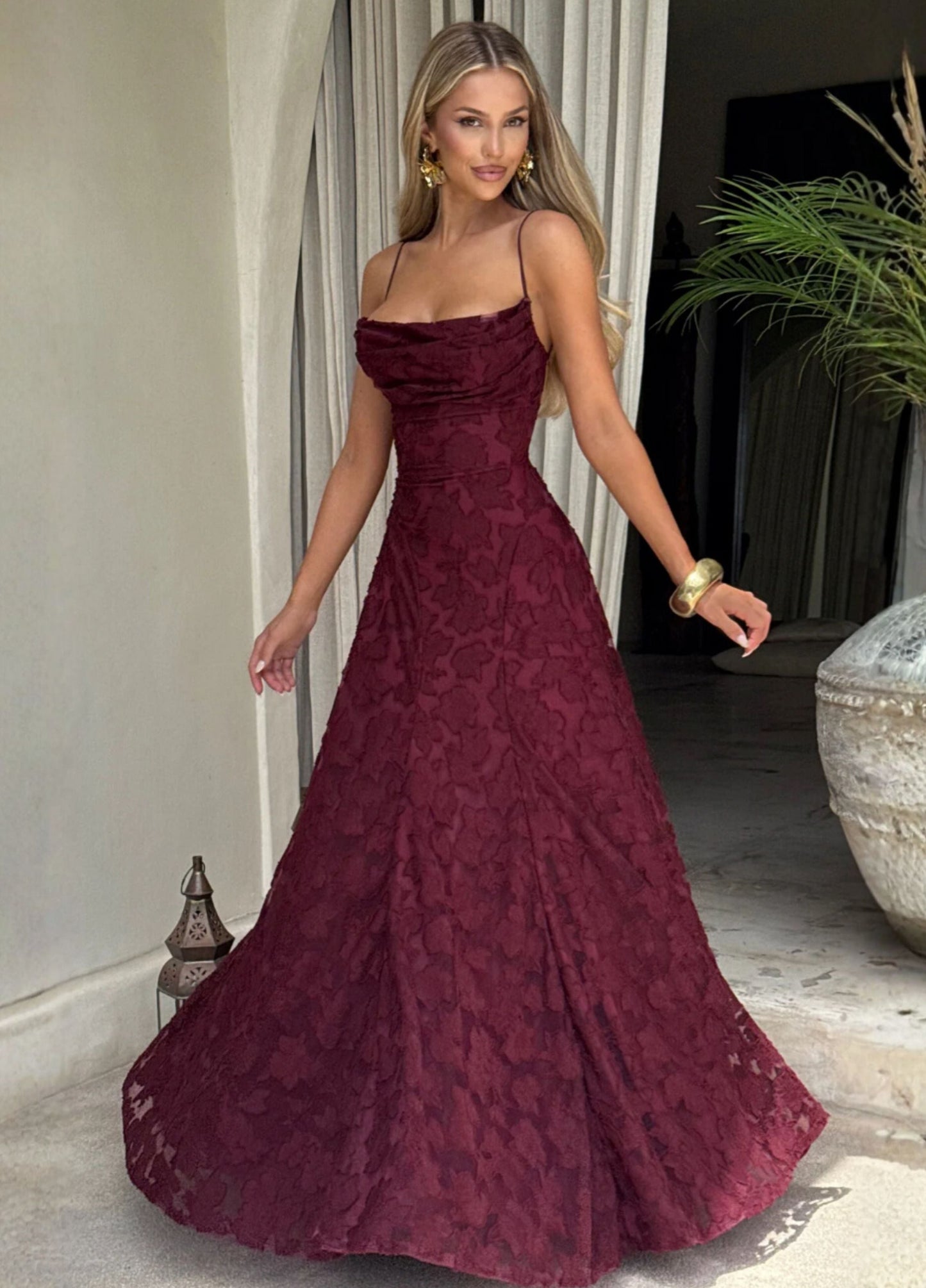 Melisandre Wine Maxi Dress