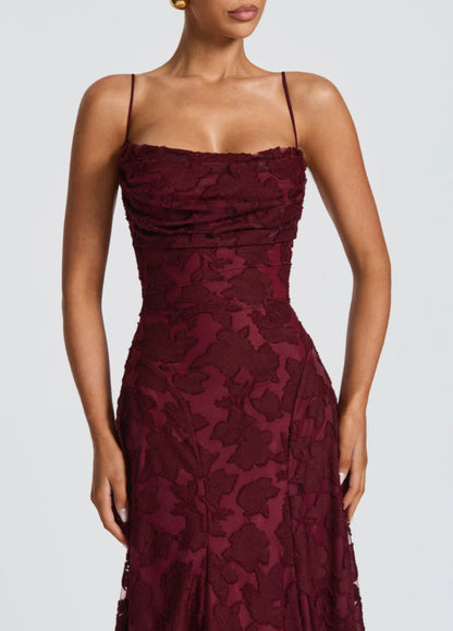 Melisandre Wine Maxi Dress