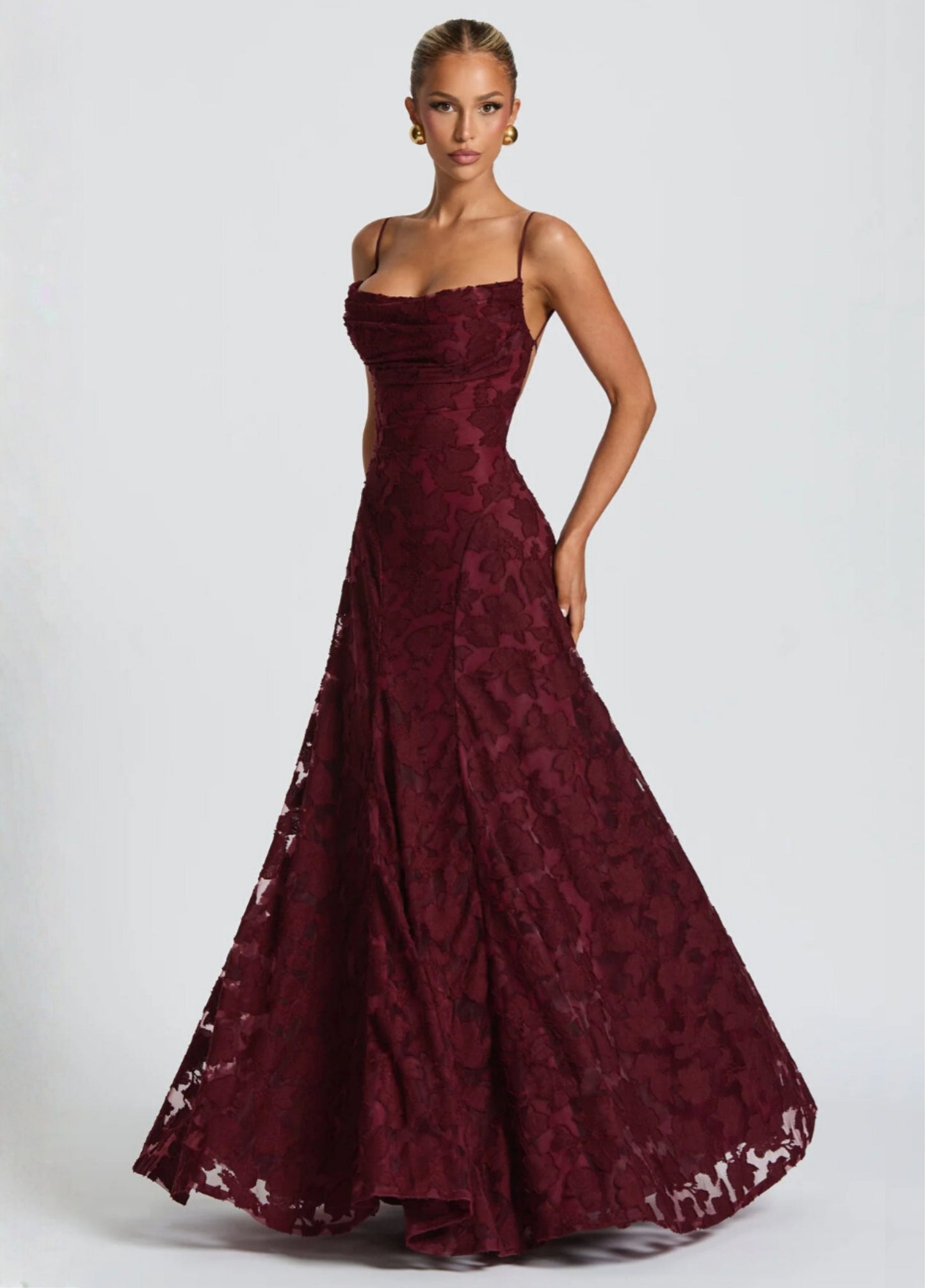 Melisandre Wine Maxi Dress