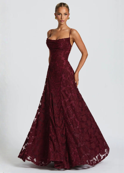 Melisandre Wine Maxi Dress