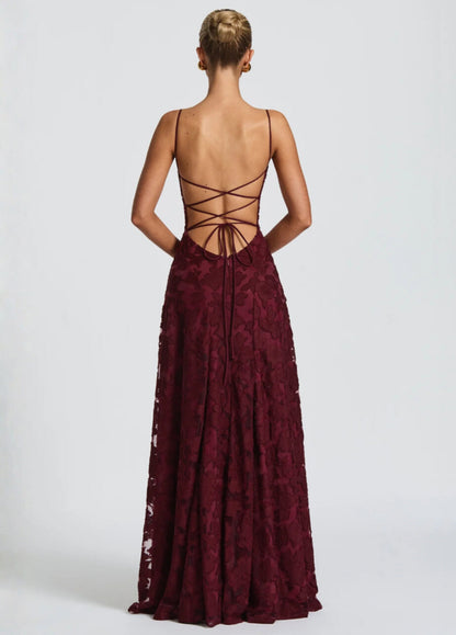 Melisandre Wine Maxi Dress