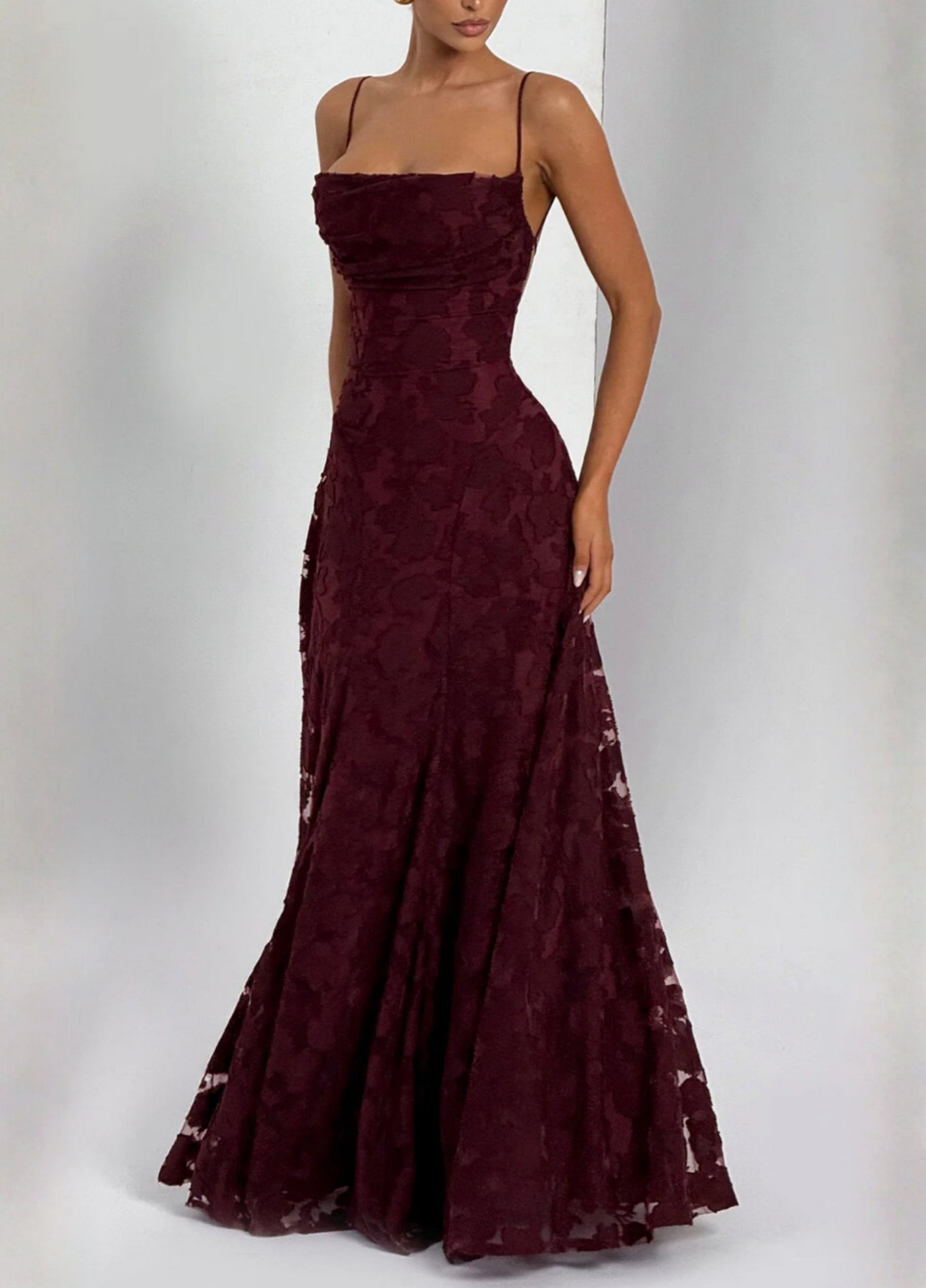 Melisandre Wine Maxi Dress