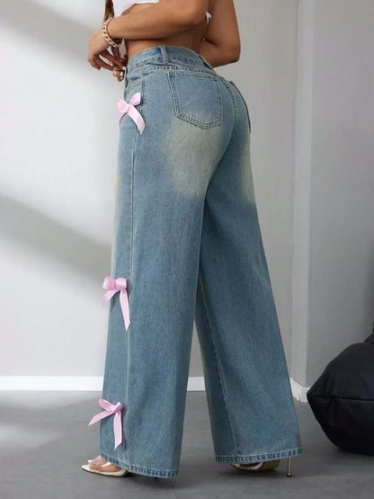 Arlena High-Rise Bow Jeans