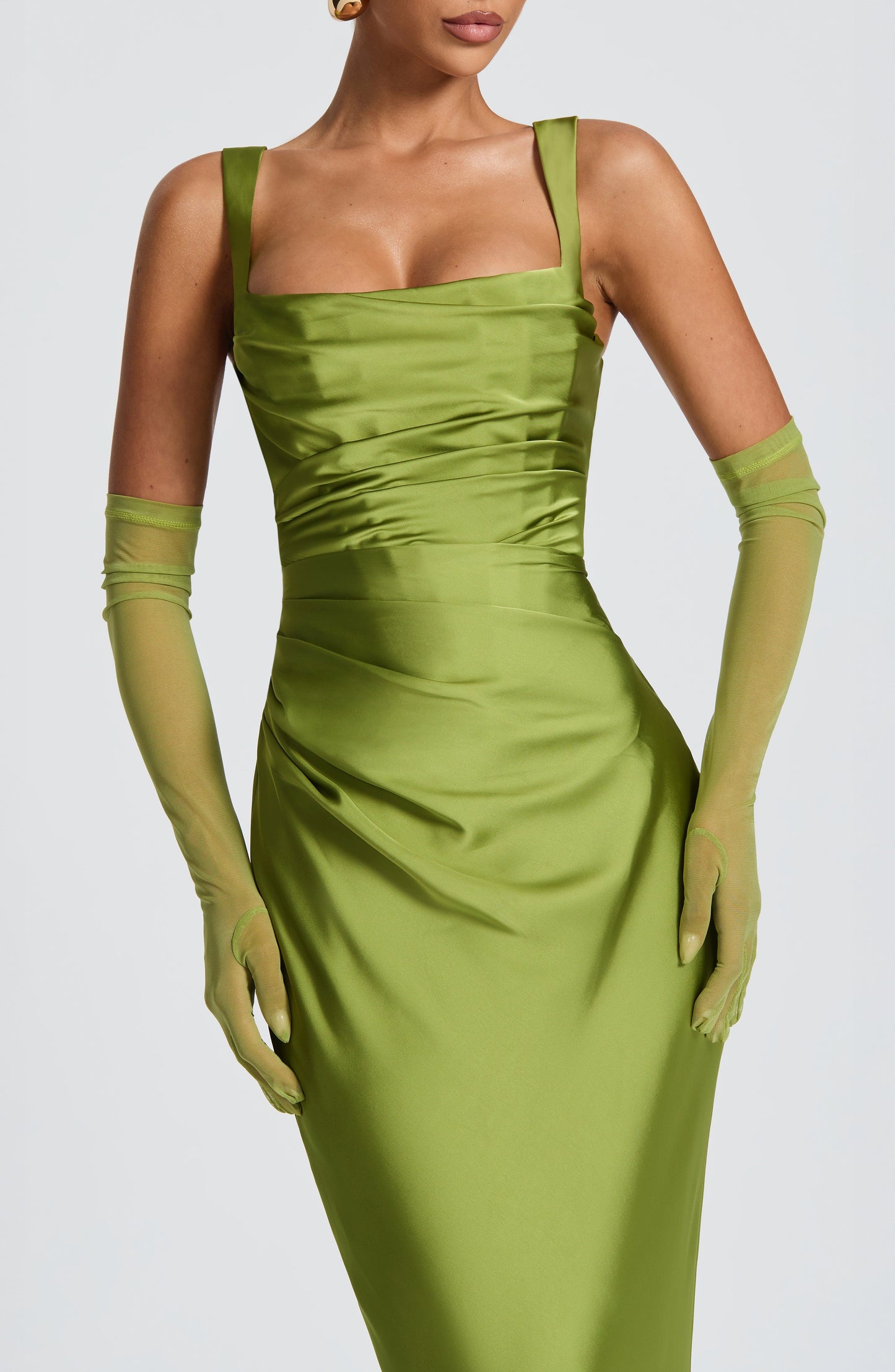 Abito lungo in raso Calliara