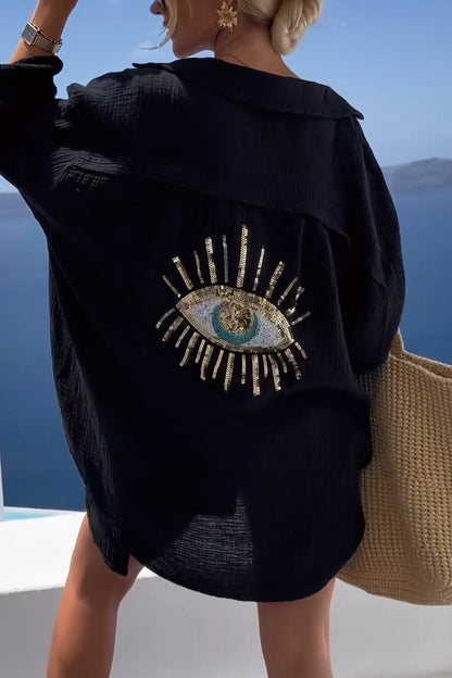 Aveline Eye-Print Blouse